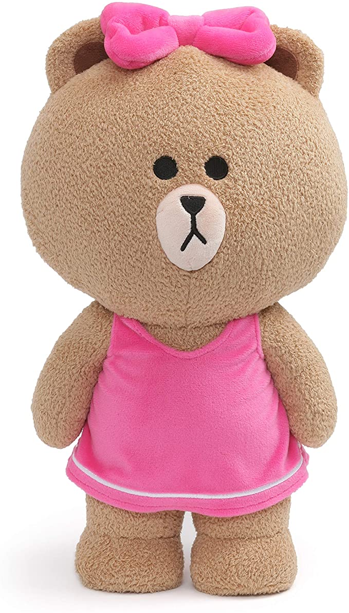 GUND LINE Friends Choco Standing Plush Stuffed Animal Bear, Brown, 14"