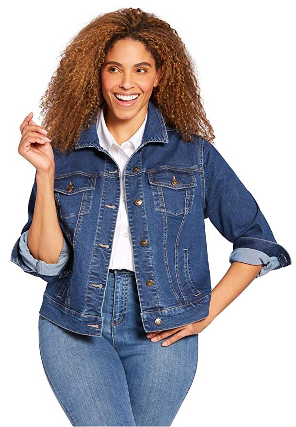 Woman Within Plus Size Stretch Denim Jacket