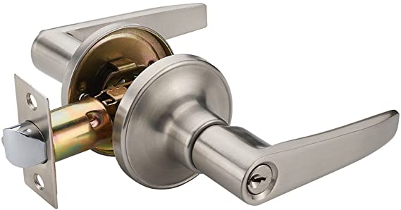 HENYIN Wave Lever Keyed Entry Door Lock/Door Knob Hardware Wave Handle and Closet Lockset (802-ET)