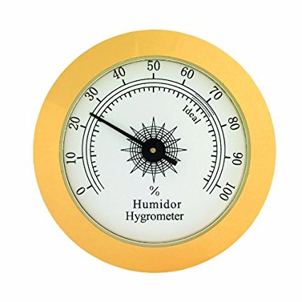 Quality Importers 1-3/4-Inch Round Glass Analog Hygrometer for Humidors