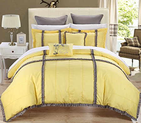 Chic Home Legend 7-Piece Comforter Set, King, Yellow