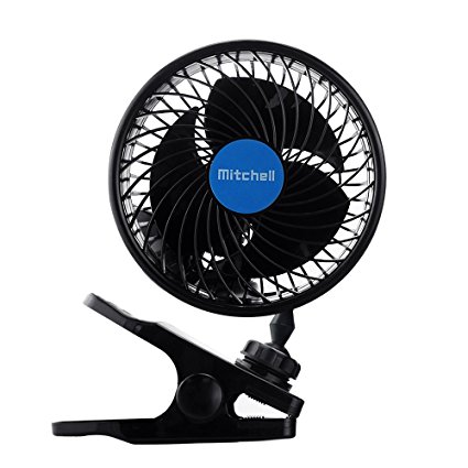 Jhua 12V 6 inch Car Clip Fan Automobile Vehicle Cooling Car Fan Powerful Quiet Speedless Ventilation Electric Car Fans With Clip Cigarette Lighter Plug for Summer