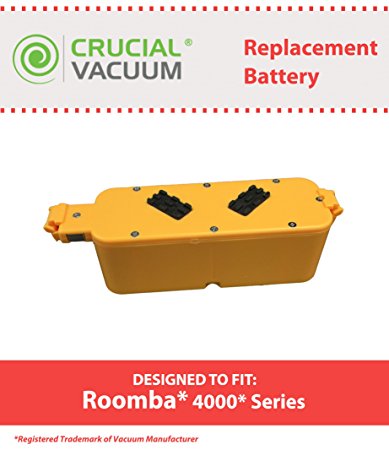 Replacement for iRobot 14.4V 2500mAh Battery Fits Dirt Dog, Roomba 400, Discovery & Create, Compatible With Part # 17373, Long Lasting & Rechargeable, by Think Crucial