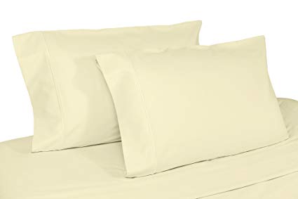 Whisper Organics 100% Organic Cotton Pillow Case Set, 500 Thread Count - GOTS Certified (Queen, Natural)