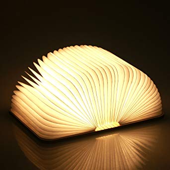 Folding Book Lamp, USB Rechargeable, Wooden Magnetic LED Light, Decorative Lights, Table Lamp, Desk lamp with 1000 mAh Lithium Battery