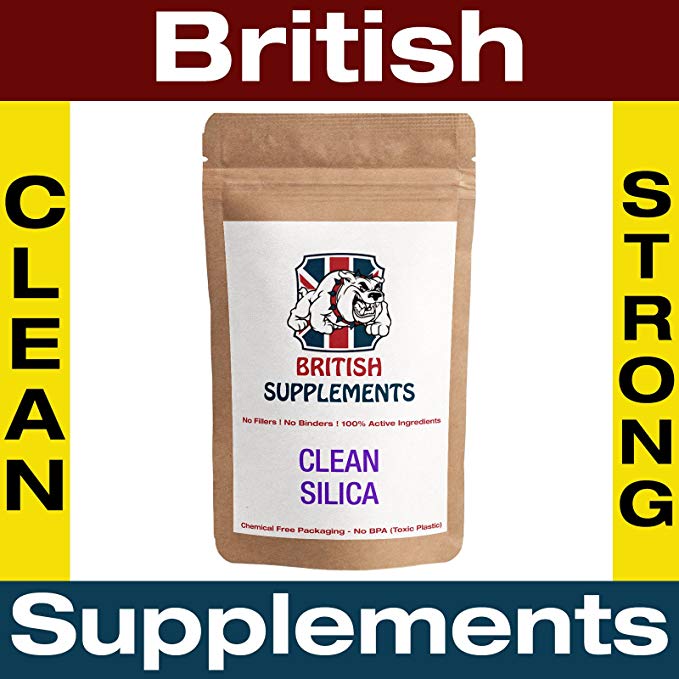 Clean (Silica) Capsules 842mg = 630mg of Silica per Serving (Bamboo Extract) British Supplements Strong No Nasties Rare UK Made High Strength 1 Month Supply (60)