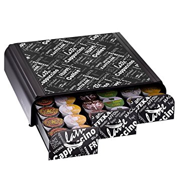 Mind Reader 'Anchor' Triple Drawer Single Serve Coffee Pod Holder, Black Print