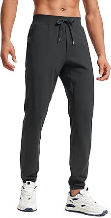 CRZ YOGA Mens 4-Way Stretch Golf Joggers with Pockets 30"/32" - Work Pants Track Gym Athletic Workout Hiking Pants