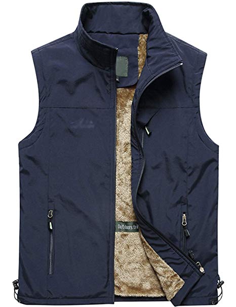 Jenkoon Men's Casual Lightweight Outdoor Travel Fishing Hunting Vest Jacket with Pockets