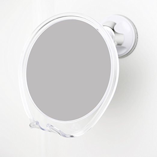 1x Magnifying No Fog Shower Mirror with Rotating Suction Cup, Built in Razor Holder. GUARANTEED to Affix to Any Surface!