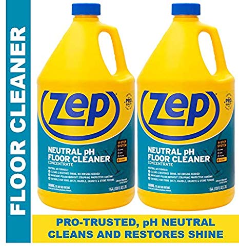 ZEP Neutral pH Floor Cleaner Concentrate 128 Ounces (2 Pack) ZUNEUT128 - Pro Trusted for daily floor cleaning with no residue