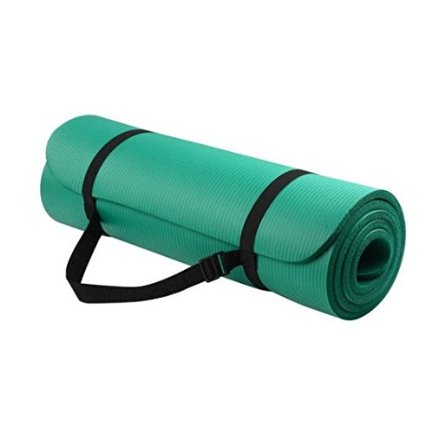 BalanceFrom GoYoga All-Purpose 1/2-Inch Extra Thick High Density Anti-Tear Exercise Yoga Mat with Carrying Strap (Green)