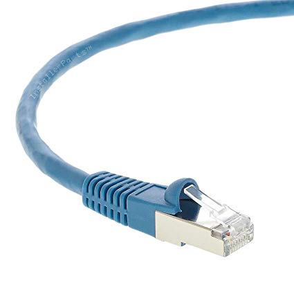 InstallerParts Ethernet Cable CAT7 Cable Shielded (SSTP) Booted 8 FT - Blue - Professional Series - 10Gigabit/Sec Network / High Speed Internet Cable, 600MHZ