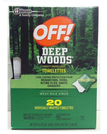Off! Deep Woods Insect Repellent Wipes, 20 Towelettes