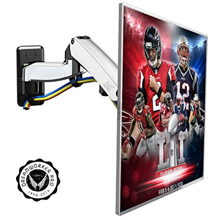 Articulating Arm 30-40 inch TV LCD Monitor Wall Mount Bracket Full Motion Tilt Swivel for 32" 36" 37" 40" LED Plasma TV 11 up to 22lbs with VESA 75x75-200x200 Corner Friendly (dual arm) by NB