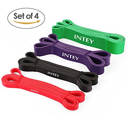 INTEY Pull Up Bands Stretch Resistance Bands 4 Levels Assist Bands for Strength Exercise Set of 4