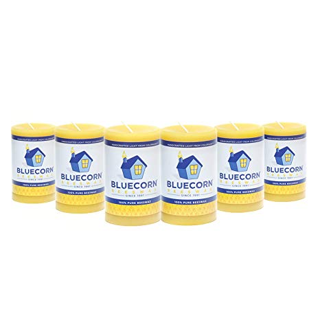 Bluecorn Beeswax 100% Pure Raw Wax Pillars: Case (6) 2"x 3" (Save 10%)