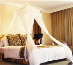 White Square Top Bed Canopy - Holiday Resort Style