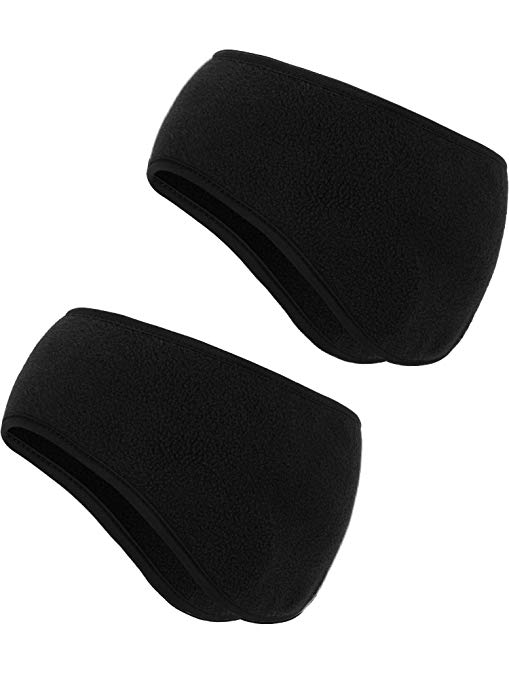 Boao 2 Pieces Ear Warmer Headbands Fleece Winter Headbands for Adult Kids Winter Using