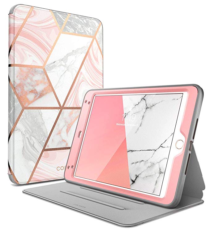 iPad Mini 5 Case 2019, iPad Mini 4 Case, [Built-in Screen Protector] i-Blason [Cosmo] Full-Body Trifold Stand Protective Case Cover with Auto Sleep/Wake for Apple iPad Mini 5 7.9 inch 2019 (Marble)