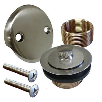Brushed Nickel Conversion Kit Bathtub Tub Drain Assembly, All Brass Construction