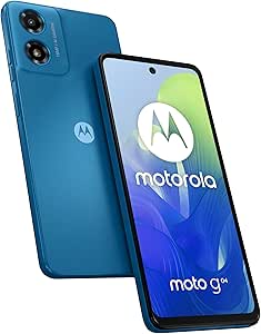 Motorola moto g04 (Display 6.56" HD  90 Hz, 16MP, 5000 mAh ricarica 15W, 4/64GB, Dual SIM, IP52, Android 14, Cover Inclusa), Satin Blue