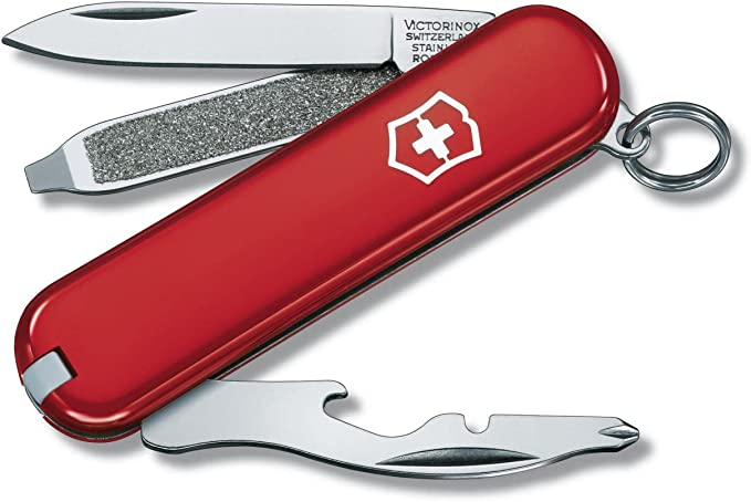 Victorinox Rally Swiss Army Pocket Knife, Small, Multi Tool, 9 Functions, Bottle Opener, Screwdriver, Red