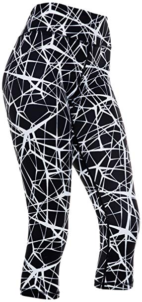 Womens Compression Capri Leggings - Tights for Running, Yoga, Working Out - High Waisted, Body Slimming Pants