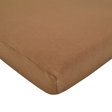 TL Care Supreme 100% Natural Cotton Jersey Knit Mini Crib Sheet, Chocolate, 24" x 38" Soft Breathable, for Boys and Girls