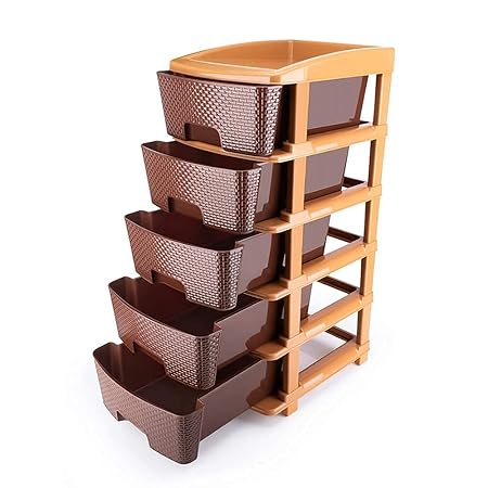 DOWAN new Plastic Modular Drawer Organizer Plastic Drawer Storage Chest of Drawers Rack Drawer Organizer Storage Box, Large Stomo Racks for Multipurpose Anti-Slip Shoes Organizers | kofi |(5 Layer)