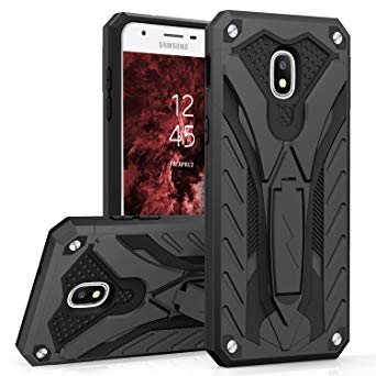 Zizo Static Series Compatible with Samsung Galaxy J7 2018 Case Military Grade Drop Tested with Built in Kickstand Galaxy J7 Refine J7 Star Black