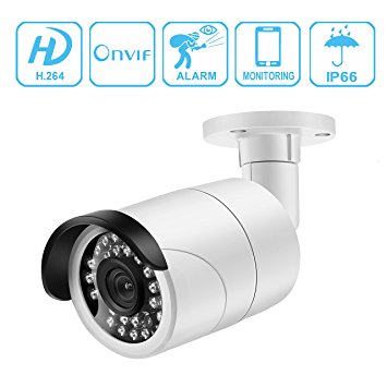 Unitech IP PoE Security Camera Bullet Full HD 1080p 2MP Support IR Night Vision Outdoor/Indoor Motion Detection Alerts Remote Viewing 3.6mm Lens