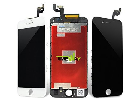 Time Way OEM Repair and Replacement iPhone 6S (4.7 inches) LCD Display Touch Screen Digitizer Replacement Black/White  Tempered Glass Screen Protector and tools (ship from CA, USA)(white)