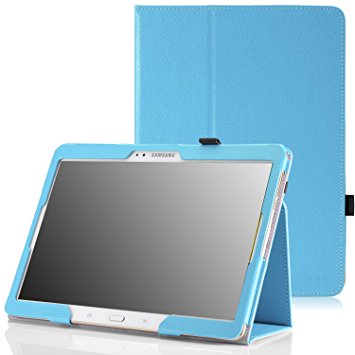 MoKo Samsung Galaxy Tab S 10.5 Case - Slim Folding Cover Case for Samsung Galaxy Tab S 10.5 Inch Android Tablet, Light BLUE (With Smart Cover Auto Wake / Sleep)