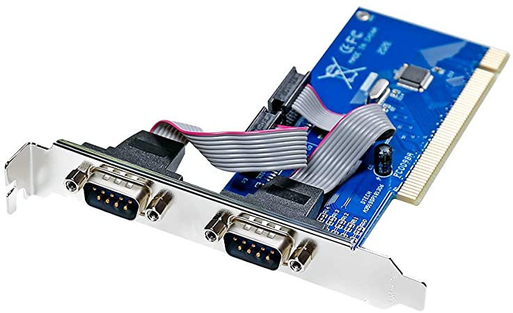 DTECH 2 Port PCI Serial Card PCI to COM Port DB9 RS232 Expansion Adapter for Desktop Computer PC Windows 10 8 7 XP Vista with 16C550 UART