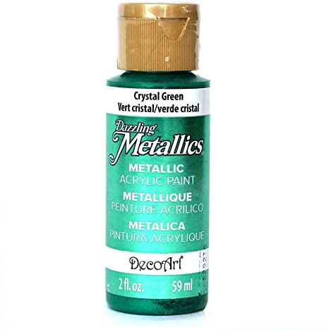 DecoArt Dazzling Metallics 2-Ounce Crystal Green Acrylic Paint