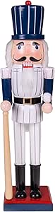 Clever Creations Baseball Player 16 Inch Traditional Wooden Nutcracker, Festive Christmas Décor for Shelves and Tables