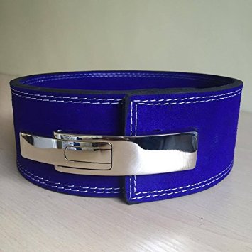 Inzer Weight Lifting Lever Belt 10mm - (Blue) Gym Wear Training Cross Fit Power Lifting Straps
