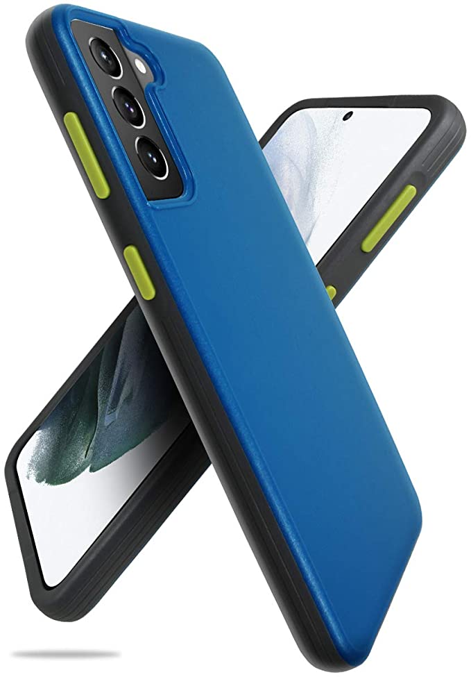 JKase Color Splash Designed for Samsung Galaxy S21  Plus Case 5G (2021), Shockproof Matte Hard Anti Scratch Bumper Protective Case Cover for Galaxy S21  Plus 4G 5G (Blue)