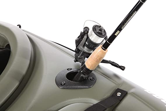 Pelican Sport Kayak Fishing Rod Holder - Flush Mount – Hardware Included – Fishing Tackle Accessory, Black