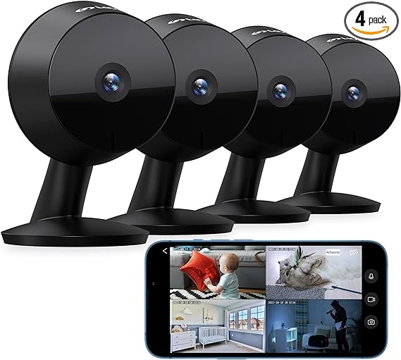 LaView 4MP 2K Cameras for Home Security Indoor,Home Security Camera for Baby/Elder/Pet/Nanny,Baby Cam Starlight Sensor Color Night Vision,US Cloud Service,Works with Alexa