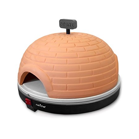NutriChef PKPZ950 - Artisan Electric Pizza Oven with Brick Housing and Crisping Stone - Countertop Safe