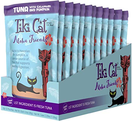 Tiki Cat Aloha Friends Grain-Free, Low-Carbohydrate Wet Food with Flaked Tuna for Adult Cats & Kittens