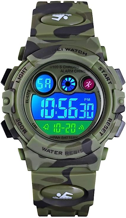 CakCity Kids Watches Digital Sport Watches for Boys Outdoor Waterproof Watches with Alarm Stopwatch Military Child Wrist Watch Ages 5-10