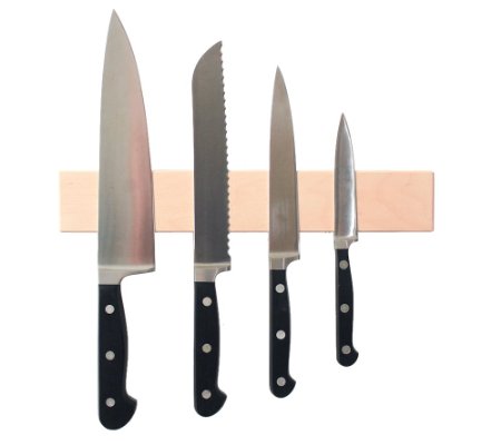 Tastywood 12 Maple Magnetic Knife Strip  Wooden Knife Holder