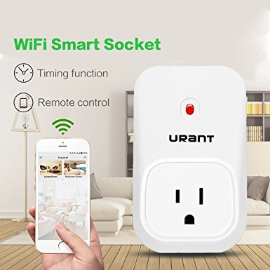 URANT Smart Plug, WiFi Remote Control Electrical Outlet Wireless Switch Smart Socket Free APP No Hub Require for All Phones Tablet Any Network 2G/3G/4G/WIFI, Control your Devices from Anywhere