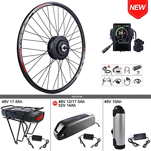 BAFANG 48V 500W Front Hub Motor Electric Bike Conversion Kit for 20 26 27.5 700c inch Wheel Drive Engine with LCD Display with Battery and Charger