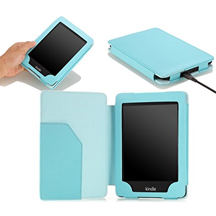 MoKo Case for Kindle Paperwhite, Premium Cover with Auto Wake / Sleep for Amazon All-New Kindle Paperwhite (Fits All 2012, 2013, 2015 and 2016 Versions), Light BLUE