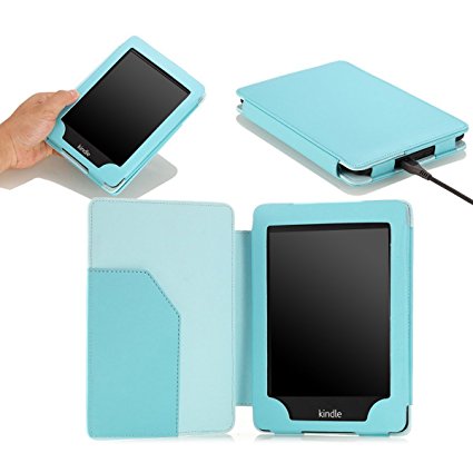 MoKo Case for Kindle Paperwhite, Premium Cover with Auto Wake / Sleep for Amazon All-New Kindle Paperwhite (Fits All 2012, 2013, 2015 and 2016 Versions), Light BLUE
