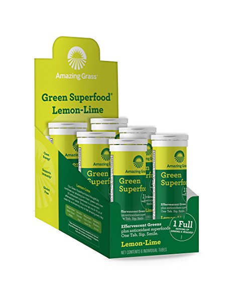 Amazing Grass Green Superfood Effervescent Tablets, Lime, 60 Count